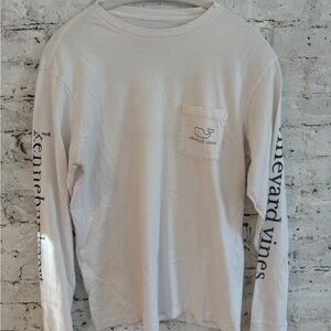 Vineyard Vines White Tee with Sky Blue Logo - XS